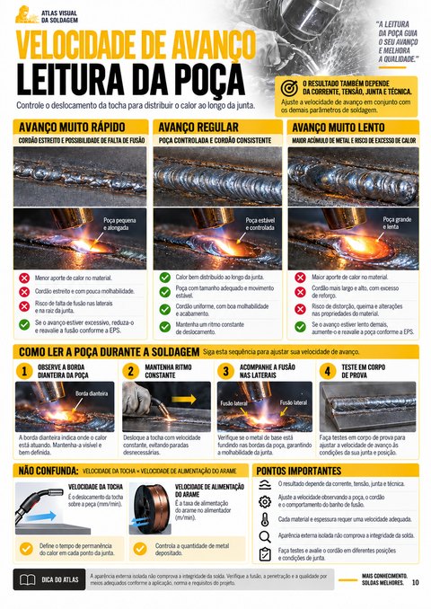 Correções de velocidade na soldagem
