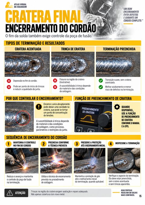 Encerramento controlado do cordão de solda